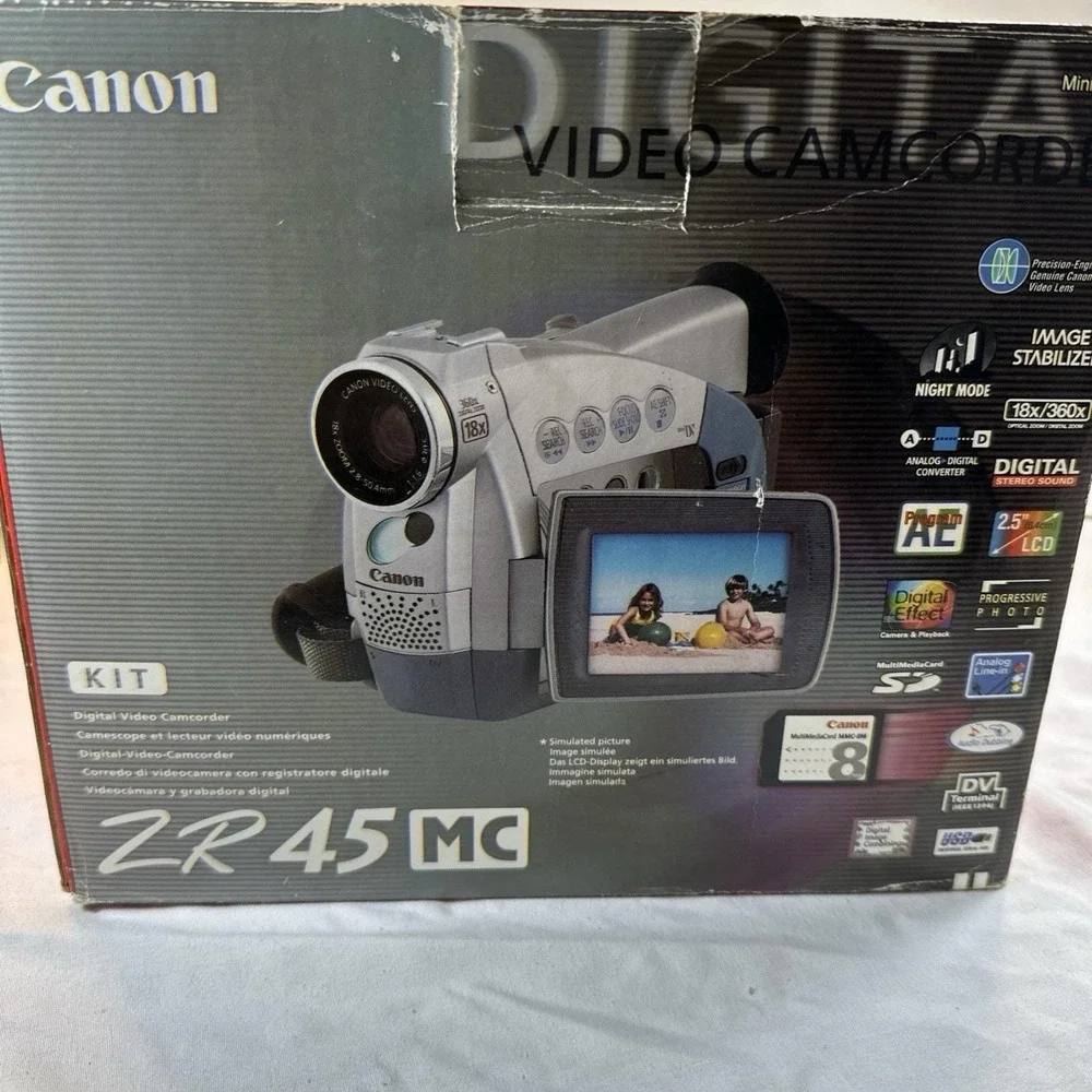 Canon ZR 45 MC) remote, power adapter, Box And Accessories As Shown NO CAMERA